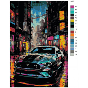Картина по номерам "Спортивні машини. Mustang GT (Мустанг)"