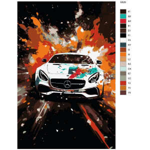 Картина по номерам "Спортивні машини. Mercedes-Benz"
