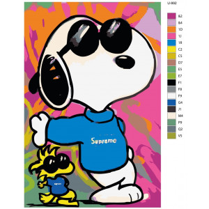 Картина по номерам "Неон Арт. Снупі (Snoopy)"