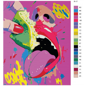 Картина по номерам "Неон. Сок лайма и открытый рот"