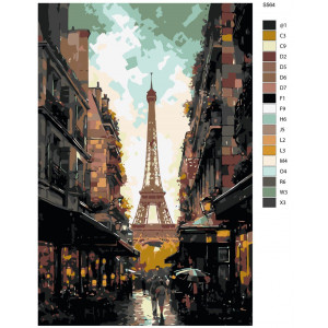 Картина по номерам "Париж арт. Ейфелева вежа і люди, що гуляють"