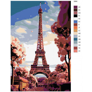 Картина по номерам "Ейфелева вежа. Рожевий теплий день у Парижі"