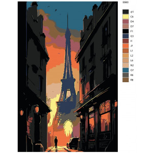 Картина по номерам "Париж арт. Ейфелева вежа"