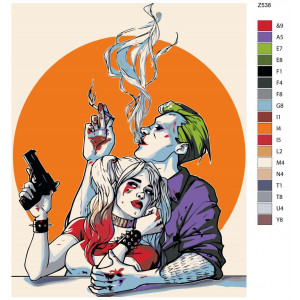 Картина по номерам "Харлі Квінн та Джокер. Комікси"