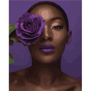 Картина по номерам "Фиолетовая роза"