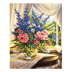 Картина по номерам "цветы на столе"