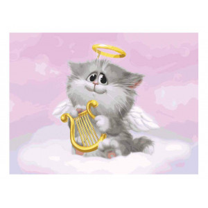 Картина по номерам "Котёнок-ангелочек"