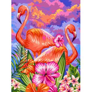Картина по номерам "Яркие фламинго"