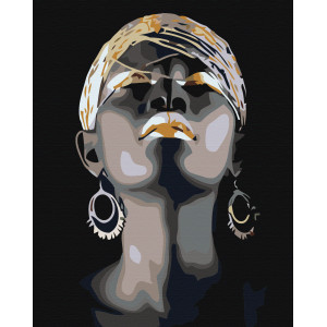 Картина по номерам "Африканка с серьгами"