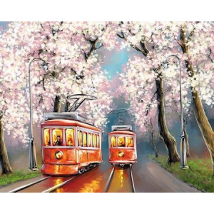 Картина по номерам "Романтика весенних трамваев"