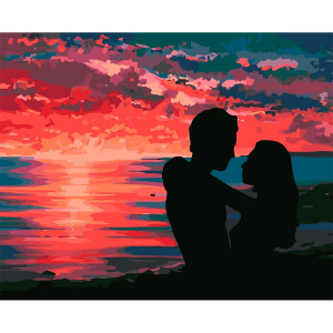 Картина по номерам "Пара на заході сонця"
