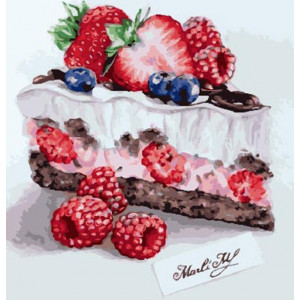 Картина по номерам "Фруктовое пирожное"