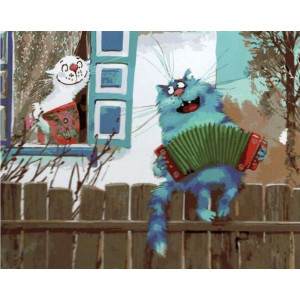 Картина по номерам "Серенада на заборе"