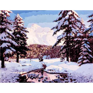 Картина по номерам "Снежная зима в горах"