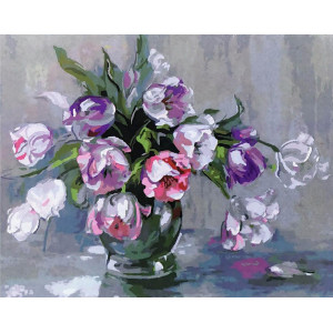 Картина по номерам "Ніжні тюльпани"