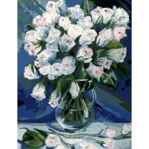 Картина по номерам "Букет квітів у вазі на столі"