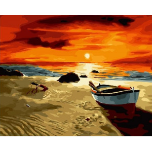 Картина по номерам "Вогняний захід сонця"
