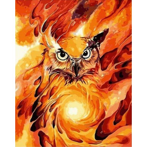 Картина по номерам "Огненная сова"