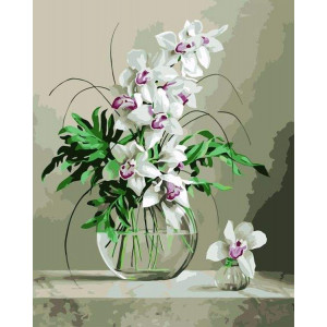 Картина по номерам "Білі квіти"