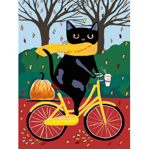 Картина по номерам "На велосипеде. Осень"