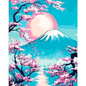 Картина по номерам "Рассвет над Фудзиямой"