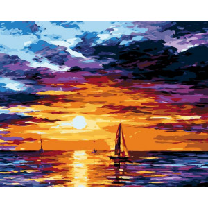 Картина по номерам "Вітрила на заході сонця"