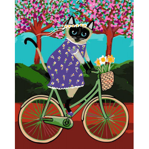 Картина по номерам "На велосипеде. Весна"