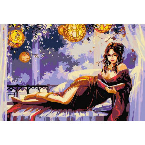 Картина по номерам "Девушка в кимоно"