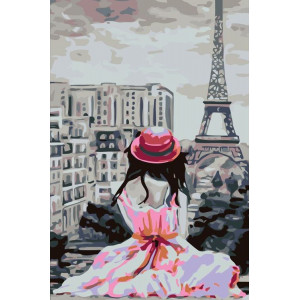 Картина по номерам "Одна в Париже"