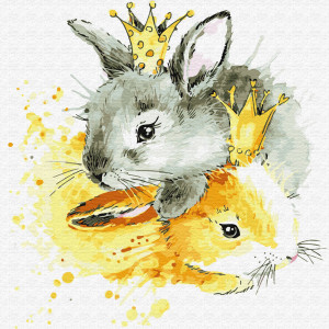 Картина по номерам "Королівські зайці"