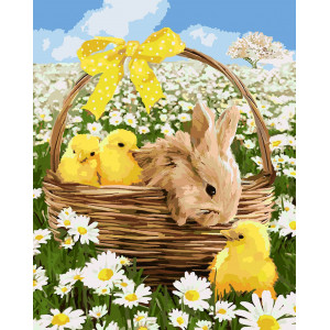 Картина по номерам "Курчата та кролик"