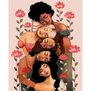Картина по номерам "Спящие красавицы среди цветов"