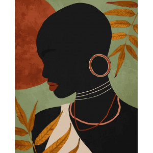 Картина по номерам "Афро з фарбами металік 2"