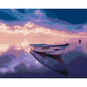 Картина по номерам "Човен, море, відбиток"