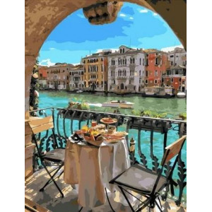 Картина по номерам "Завтрак для двоих в Венеции"