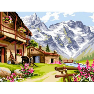 Картина по номерам "Весна в горах"