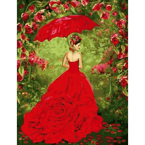 Картина по номерам "Дама в красном"