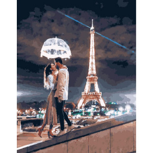 Картина по номерам "Поцелуй в Париже"