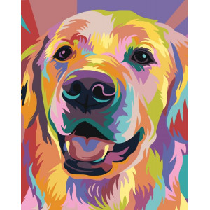 Картина по номерам "Різнобарвний пес"