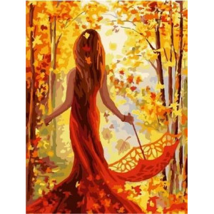 Картина по номерам "Девушка осень"