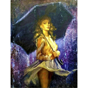 Картина по номерам "Девушка под зонтом"