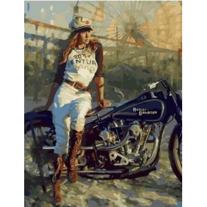 Картина по номерам "Ретро мотоцикл"