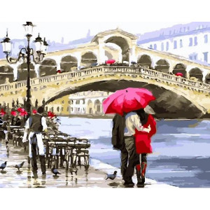 Картина по номерам "Влюбленные у моста в Венеции"