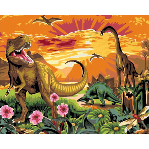 Картина по номерам "Динозавры"