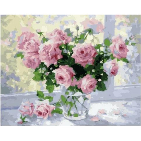 Картина по номерам "Букет лиловых роз"