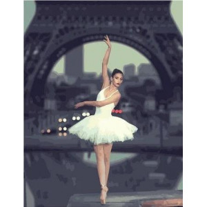Картина по номерам "Балерина у Эйфелевой башни"