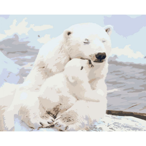 Картина по номерам "Белые медведи"