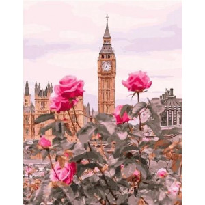 Картина по номерам "Биг-Бен и розы"