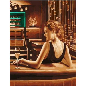 Картина по номерам "Девушка за барной стойкой"