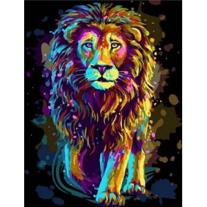 Картина по номерам "Сияющий лев"